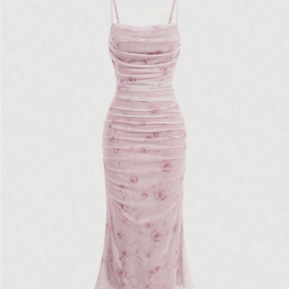 SHEIN Blush Pink Floral Maxi Dress
